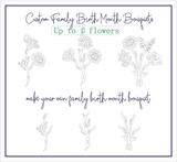 Sterling Silver Personalized Birth Flower Bouquet Pendant Necklace