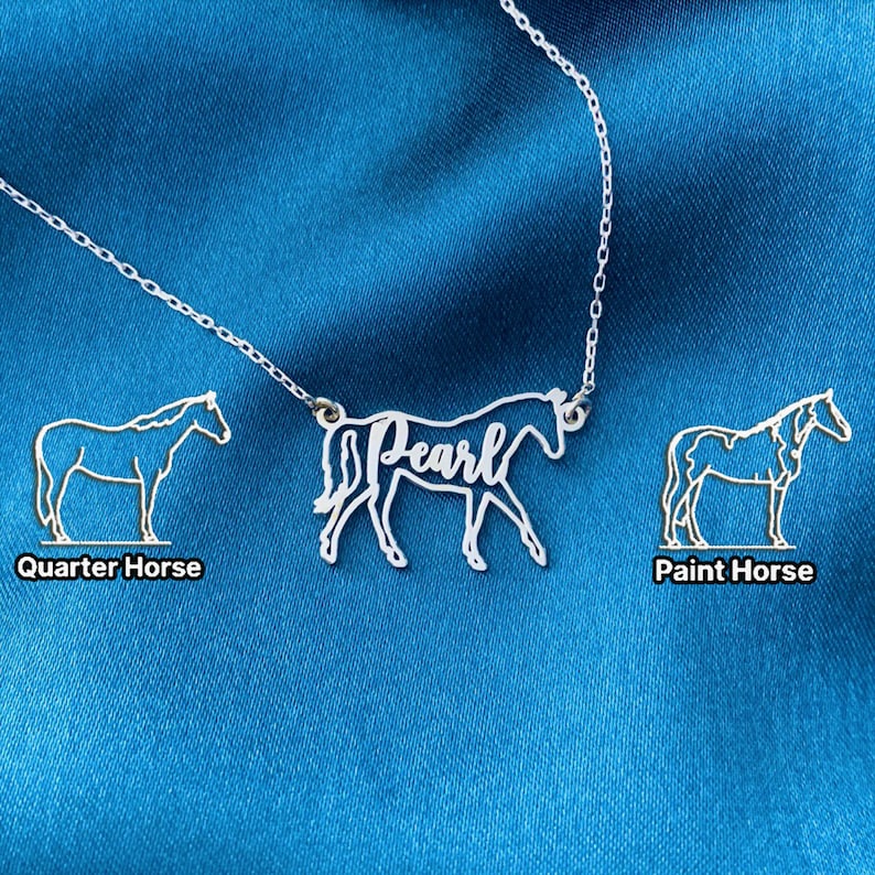 Sterling Silver Personalized Horse Name Pendant Necklace