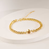 Sterling Silver Personalized Photo Projection with Curb Chain Bracelet