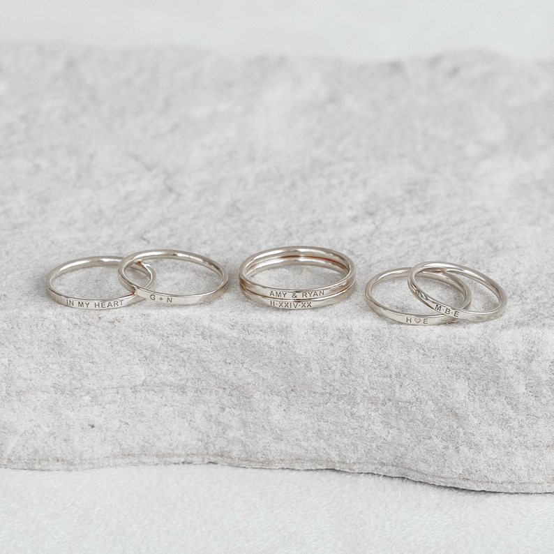 Sterling Silver Personalized Engraved Name Ring