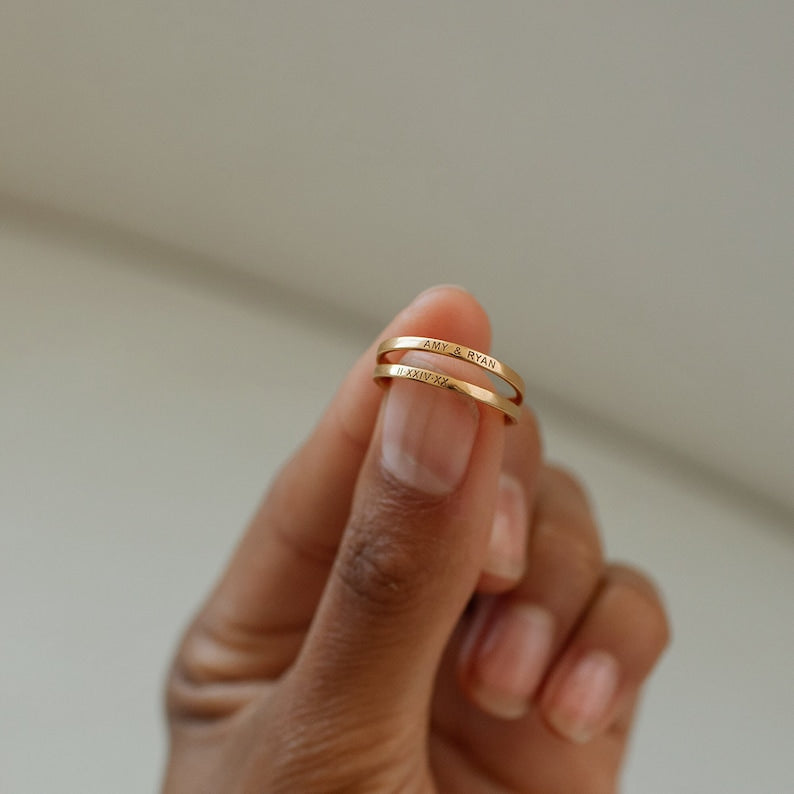 Sterling Silver Personalized Engraved Name Ring