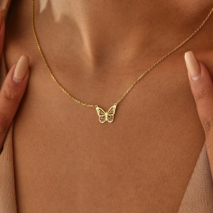 Sterling Silver Butterfly Pendant Necklace