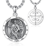 Sterling Silver Saint  Michael Christopher Sebastian Jude Gabriel Anthony Religious Pendant Necklace