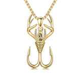 Sterling Silver Antler Pendant Necklace for Men