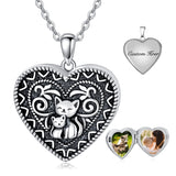 Sterling Silve Cat Photo Pendant Necklace
