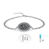 Sterling Silver 12-Month Birth Flower Urn Bracelet for Ashes