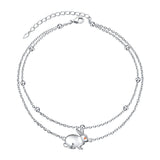 Sterling Silver Rabbit Multi-layered  Anklet