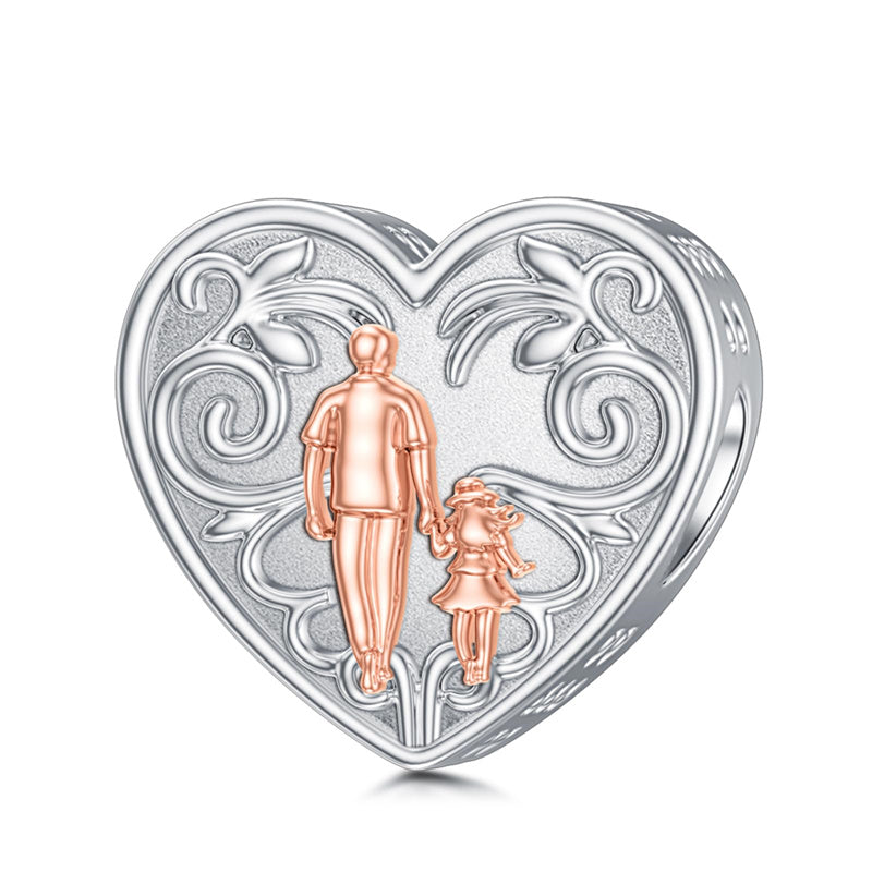 Sterling Silver Father Daughter Charm Bracelet