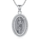 Sterling Silver Medusa Triple Moon Goddess Athena Pendant Necklace for Women