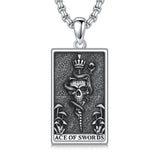 Sterling Silve Sun Moon Star Strength Lovers Death Devil Fool Tarot Card Pendant Necklace
