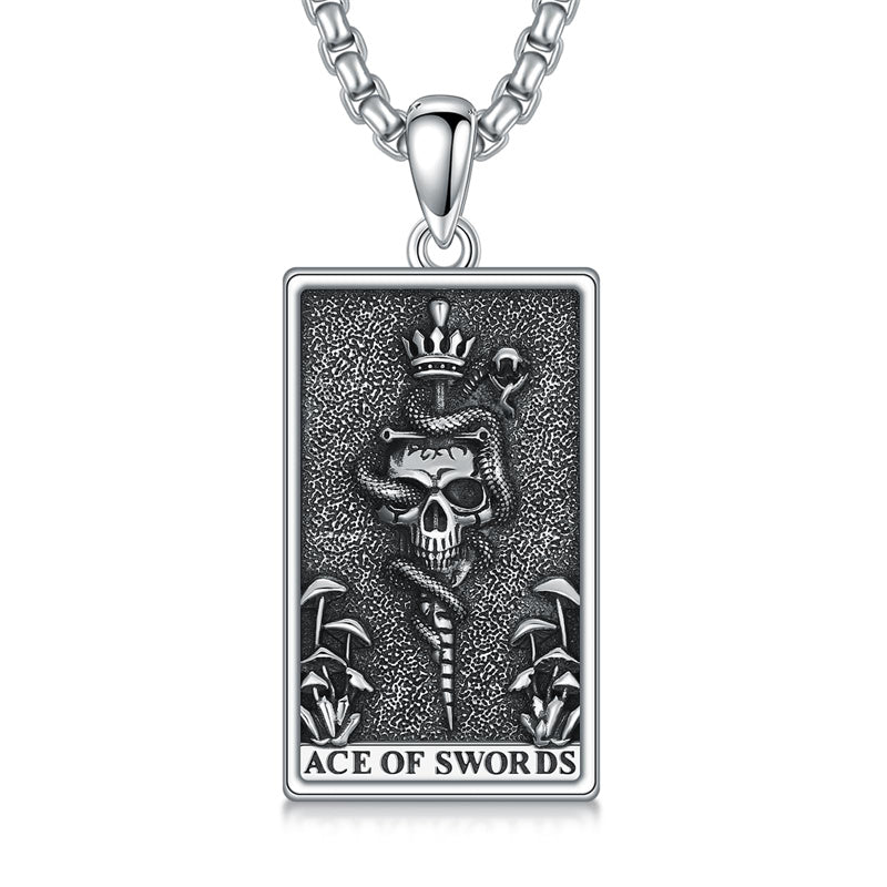 Sterling Silve Sun Moon Star Strength Lovers Death Devil Fool Tarot Card Pendant Necklace