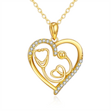 14K Gold Heart-Shaped Stethoscope Pendant Necklace