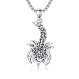 Sterling Silver  Eagle Elephant Fox Octopus Trident  Pig Raven Scorpion Pendant Necklace