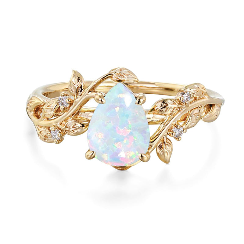 Sterling Silver 10K 14K 18K  Gold Pear Gemstone Vintage Engagement Wedding Promise Anniversary Ring