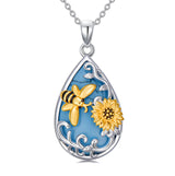 Sterling Silver Turquoise Butterfly Dragonfly Bee Hummingbird Ladybug Pendant Necklace