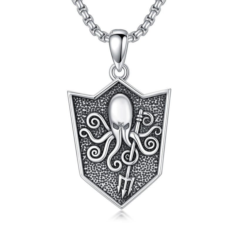 Sterling Silver  Eagle Elephant Fox Octopus Trident  Pig Raven Scorpion Pendant Necklace