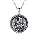 Sterling Silver Islamic Allah Religious Pendant Necklace