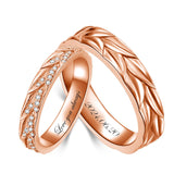 Sterling Silver 10K 14K 18K Gold Personalized Engraved Diamond Couples Rings Wedding Band Sets