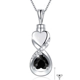 Sterling Silver Infinity Heart Urn Necklace for Ashes