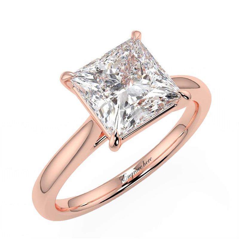 2ct 10K/14K/18K Gold Round Pear Oval Princess Cut Moissanite Engagement Ring