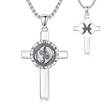 Sterling Silver 12 Constellation Cross Pendant Necklace