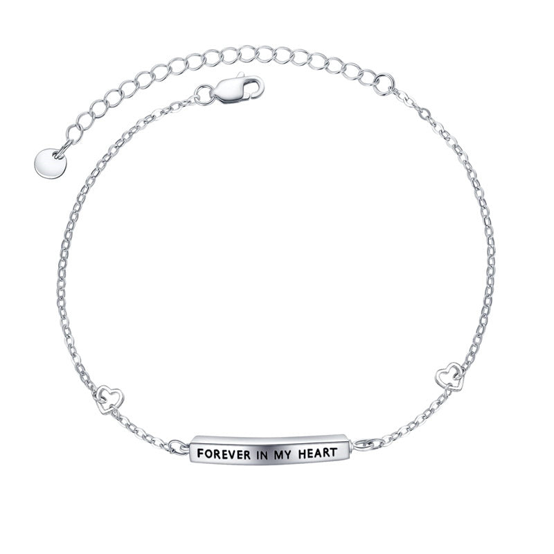 Sterling Silver Memorial Urn Bracelet Engraved With Forever in My Heart