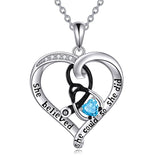 10K 14K 18K Gold Birthstone Caduceus & Stethoscope Pendant Necklace