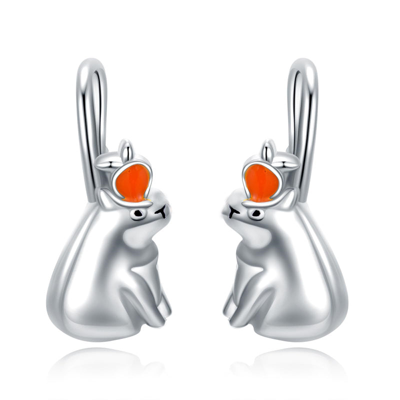 Sterling Silver Hypoallergenic Capybara Leverback Earrings