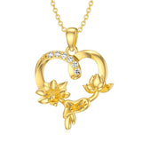 14k Gold Birth Flower Pendant Necklace