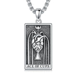 Sterling Silve Sun Moon Star Strength Lovers Death Devil Fool Tarot Card Pendant Necklace