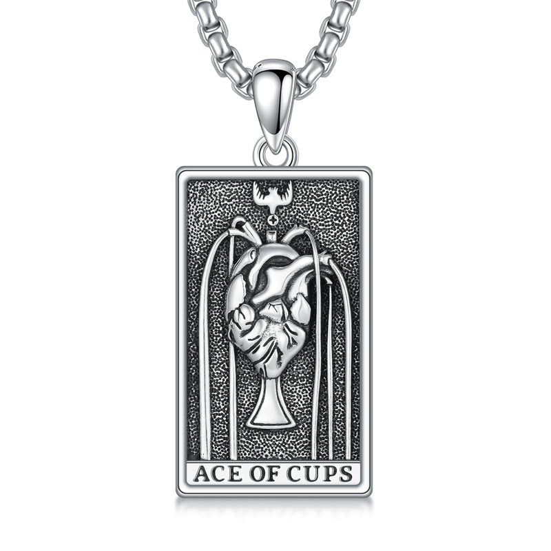 Sterling Silve Sun Moon Star Strength Lovers Death Devil Fool Tarot Card Pendant Necklace