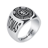 Sterling Silver Personalized  Birthstone Engraved High School College  Class Ring
