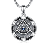 Sterling Silver AA Sobriety Alcoholics Anonymous  Pendant Necklace for Men