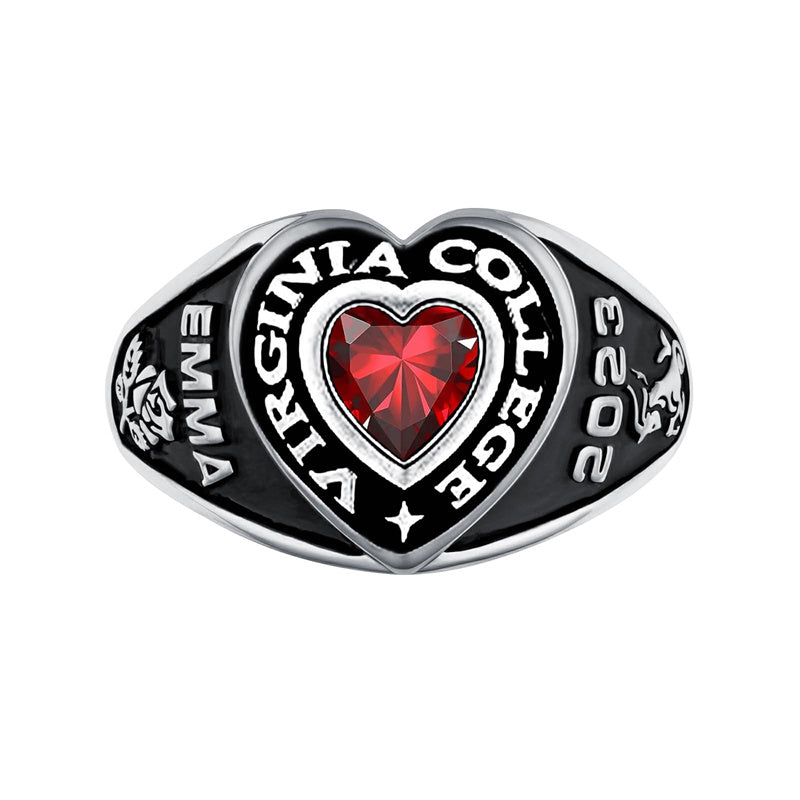 Sterling Silver Personalized Birthstone Class Ring for Women