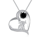 Sterling Silver Highland Cow Pendant Necklace