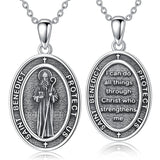 Sterling Silver St Anthony Francis Joseph Peregrine Raphael Sebastian Medal  Protection Pendant Necklace