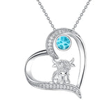 Sterling Silver Highland Cow Pendant Necklace