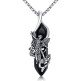 Sterling Silver Crystal Saint Michael Saint Christopher Guardian Angel Guadalupe Pendant Necklace