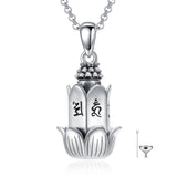 Sterling Silver Om Mani Padme Hum Urn Necklaces for Ashes
