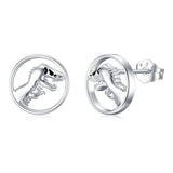 Sterling Silver Dinosaur Stud Earrings