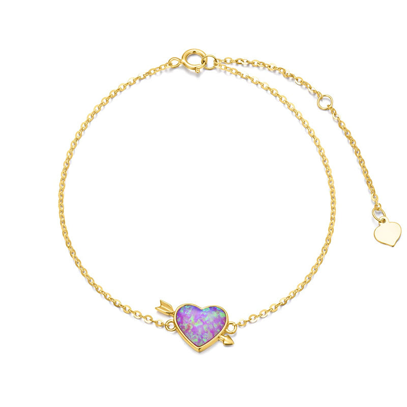 14k Gold Heart Bracelet
