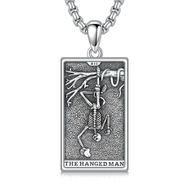 Sterling Silve Sun Moon Star Strength Lovers Death Devil Fool Tarot Card Pendant Necklace