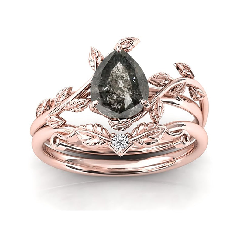 Sterling Silver 10K 14K 18K Gold 1ct Pear Shaped Gemstone Gemstone Engagement Ring Wedding Ring Sets