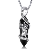 Sterling Silver Crystal Saint Michael Saint Christopher Guardian Angel Guadalupe Pendant Necklace