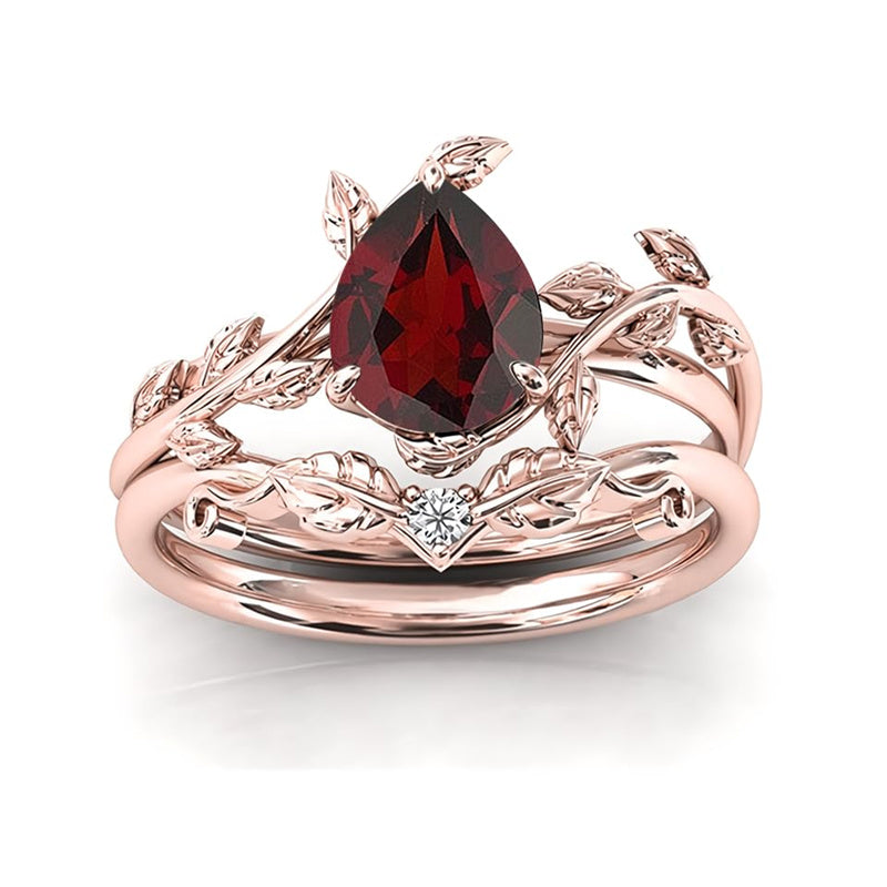 Sterling Silver 10K 14K 18K Gold 1ct Pear Shaped Gemstone Gemstone Engagement Ring Wedding Ring Sets