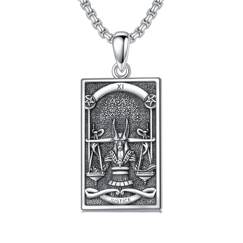 Sterling Silve Sun Moon Star Strength Lovers Death Devil Fool Tarot Card Pendant Necklace