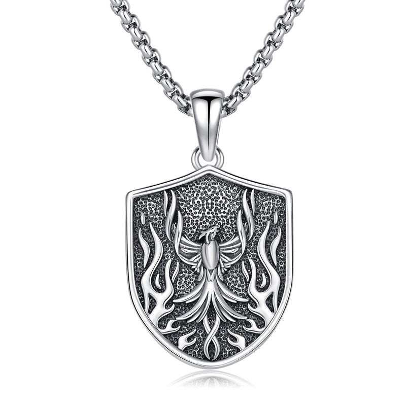 Sterling Silver Phoenix Pendant Necklace