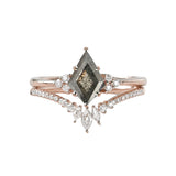 Sterling Silver 10K 14K 18K Gold Kite Cut Gemstone Wedding Ring Set