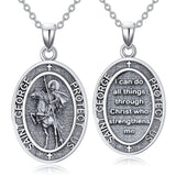 Sterling Silver St Anthony Francis Joseph Peregrine Raphael Sebastian Medal  Protection Pendant Necklace