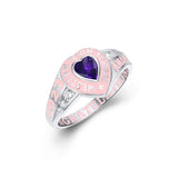 Sterling Silver Personalized Class Ring Graduation Ring for Women